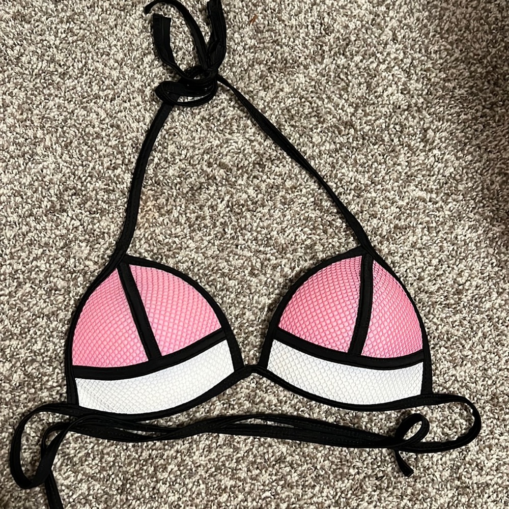 TRIANGL Bikini Top - Pink/White/Black